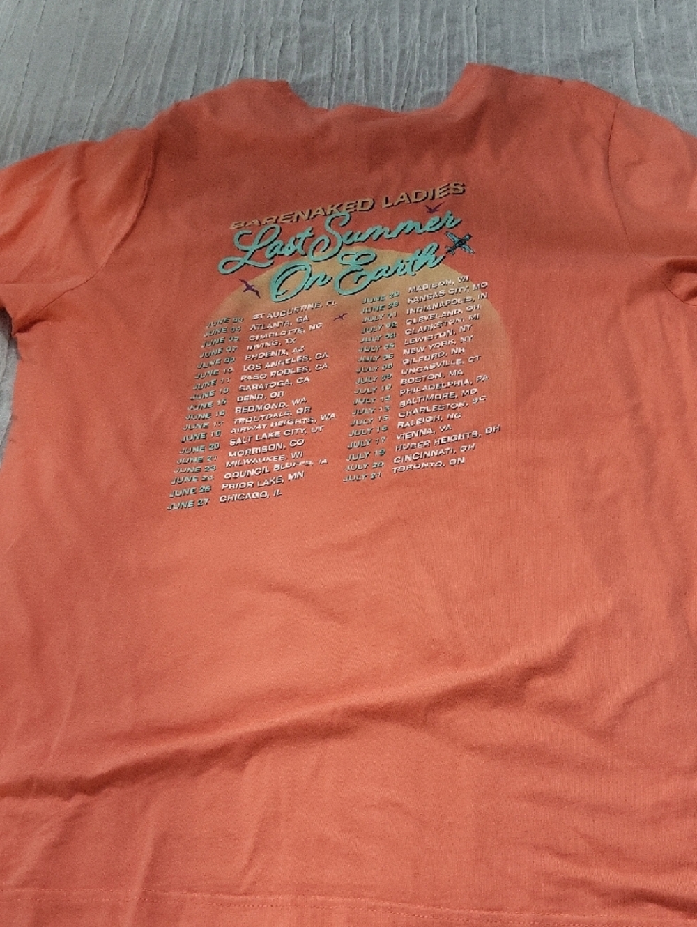 Bella+Canvas XL Bare Naked Ladies Soft Coral Crewneck Concert T-Shirt - Picture 8 of 13
